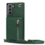 Solidenz Fashion Wallet hoesje met koord Samsung S22 Plus - Groen - 1