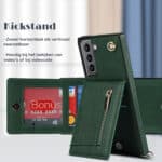 Solidenz Fashion Wallet hoesje met koord Samsung S22 Plus - Groen - 5