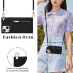 Solidenz Fashion Wallet Hoesje met Koord iPhone 13 Mini - Zwart - 2