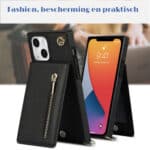 Solidenz Fashion Wallet Hoesje met Koord iPhone 13 Mini - Zwart - 4