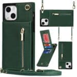 Solidenz Fashion Wallet Hoesje met Koord iPhone 13 - Groen Main Image