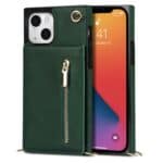 Solidenz Fashion Wallet Hoesje met Koord iPhone 13 - Groen - 1