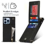 iPhone 15 Pro Max hoesje Solidenz Fashion Wallet met koord zwart - 3