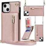 Solidenz Fashion Wallet Hoesje met Koord iPhone 13 Mini - Rosegoud Main Image