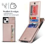 Solidenz Fashion Wallet Hoesje met Koord iPhone 13 Mini - Rosegoud - 4