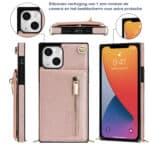 Solidenz Fashion Wallet Hoesje met Koord iPhone 13 Mini - Rosegoud - 6