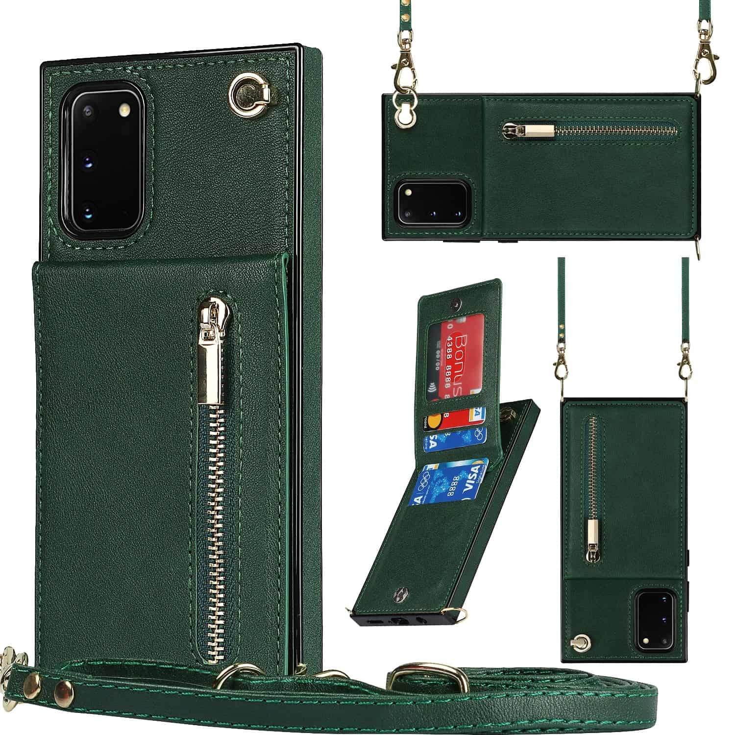 Solidenz Fashion Wallet Hoesje met Koord Samsung S20 FE - Groen Main Image
