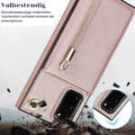 Solidenz Fashion Wallet Hoesje met Koord Samsung Galaxy S20 FE - Rosegoud - 6