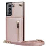 Solidenz Fashion Wallet hoesje met koord Samsung S23 Plus - Rosegoud - 1