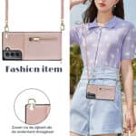 Solidenz Fashion Wallet hoesje met koord Samsung S23 Plus - Rosegoud - 2