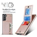 Solidenz Fashion Wallet hoesje met koord Samsung S23 Plus - Rosegoud - 3