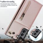 Solidenz Fashion Wallet hoesje met koord Samsung S23 Plus - Rosegoud - 4