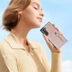 Solidenz Fashion Wallet hoesje met koord Samsung S23 Plus - Rosegoud - 6
