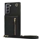 Solidenz Fashion Wallet hoesje met koord Samsung S22 - Zwart - 1