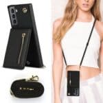 Solidenz Fashion Wallet hoesje met koord Samsung S22 - Zwart - 3