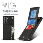Solidenz Fashion Wallet hoesje met koord Samsung S22 - Zwart - 4