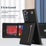 Solidenz Fashion Wallet hoesje met koord Samsung S22 - Zwart - 6