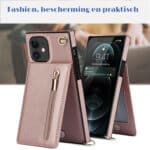Solidenz Fashion Wallet Hoesje met Koord iPhone 11 - Rosegoud - 6