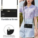 Solidenz Fashion Wallet Hoesje met Koord iPhone 12 Pro - 12 - Zwart - 3