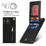 Solidenz Fashion Wallet Hoesje met Koord iPhone 12 Pro - 12 - Zwart - 4
