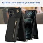 Solidenz Fashion Wallet Hoesje met Koord iPhone 12 Pro - 12 - Zwart - 5