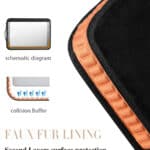 Alpha Dunne laptop sleeve - 14 inch - Zwart - 6