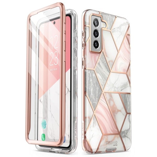 Cosmo 360 Hoesje met Screen Protector Samsung Galaxy S21 FE - Marble
