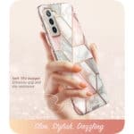 Cosmo 360 Hoesje met Screen Protector Samsung Galaxy S21 FE - Marble - 2