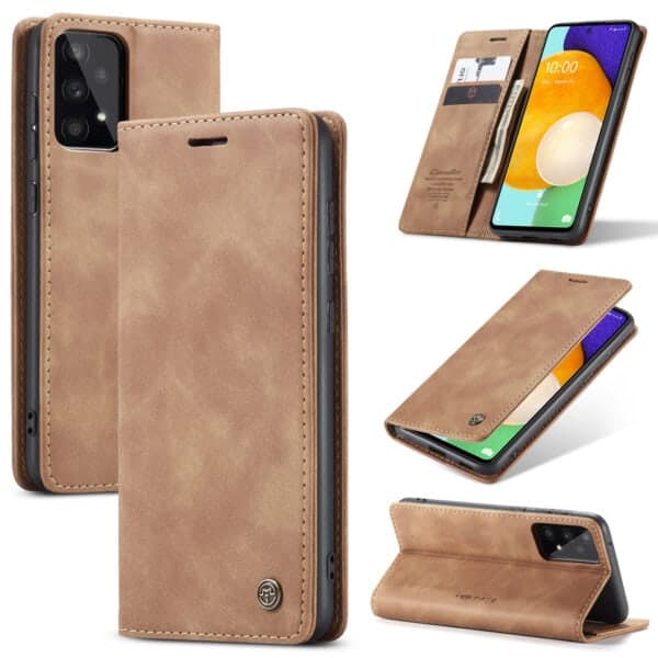 Caseme Retro Samsung Galaxy A73 Boekmodel hoesje - Bruin
