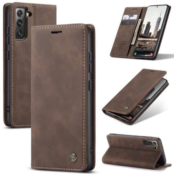 Caseme Retro Samsung S22 Plus Boekmodel hoesje - Donkerbruin