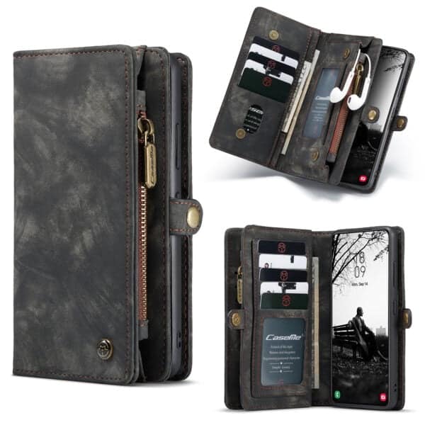 Caseme Vintage Samsung S22 Plus Portemonnee hoesje - Zwart