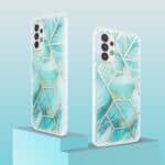 Marmer backcase hoesje Samsung Galaxy A72 - Turquoise - 1