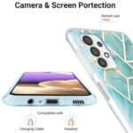 Marmer backcase hoesje Samsung Galaxy A72 - Turquoise - 3