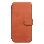 Qialino Leren iPhone 13 Pro bookcase hoesje - Bruin - 1