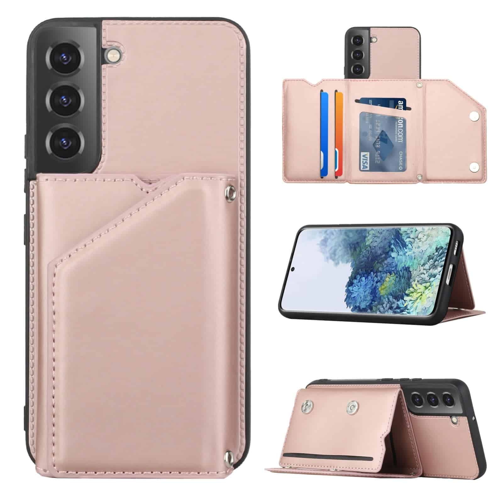 Samsung Galaxy S22 Hoesje Rosegoud - Backcover Wallet Main Image