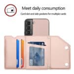 Samsung Galaxy S22 Hoesje Rosegoud - Backcover Wallet - 3