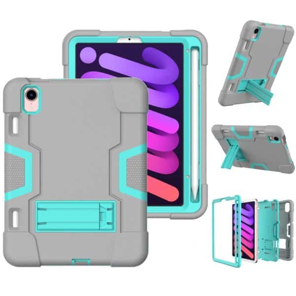Shock Proof Standcase Hoes iPad Mini 7 / iPad mini 6 - 2024 / 2021 Grijs - 8.3 inch