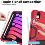 Shockproof Standcase Hoes iPad Mini 7 / iPad mini 6 - 2024 / 2021 Rood - 8.3 inch - 3