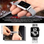 Zilverkleurig Milanees bandje voor de Apple Watch 42-44-45-49mm - 4