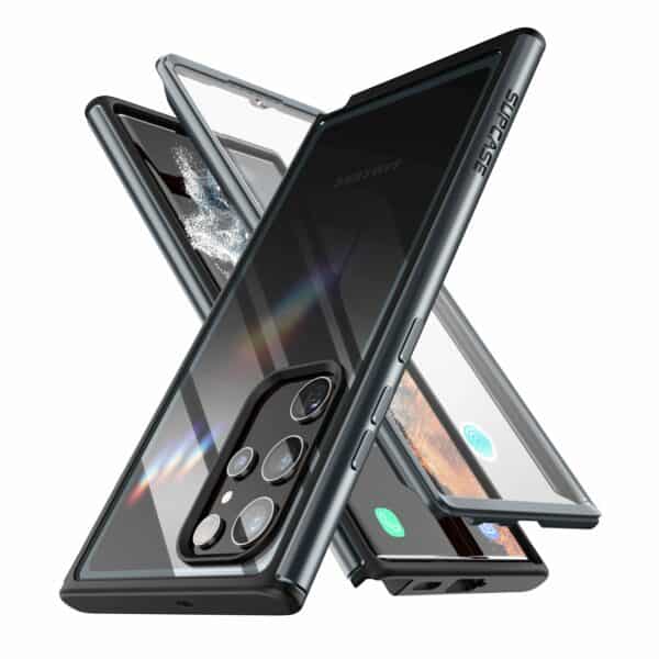 Supcase UB Edge Hoesje met screenprotector Samsung S22 Ultra - Zwart