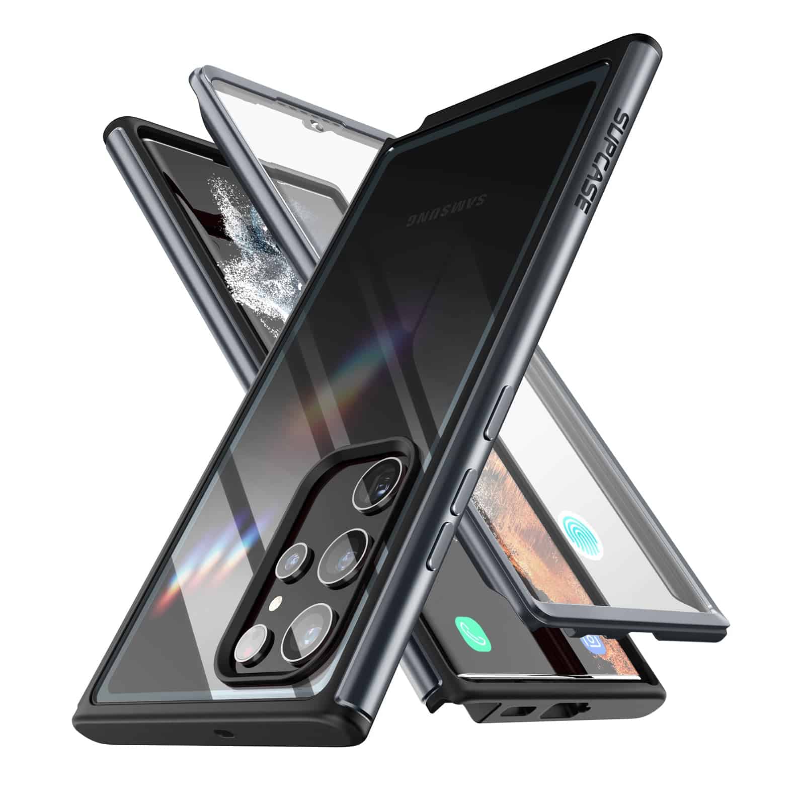 Supcase UB Edge Hoesje met screenprotector Samsung S22 Ultra - Zwart Main Image
