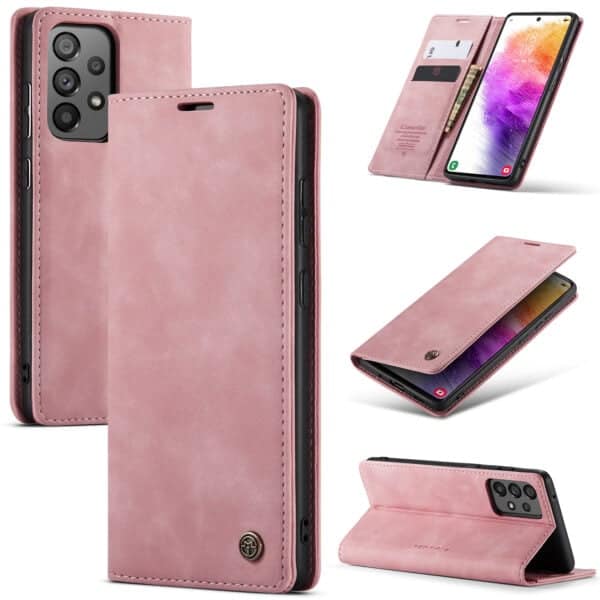 Caseme Samsung A73 5G hoesje - Retro Boekmodel Roze