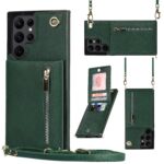 Solidenz Fashion Wallet hoesje met koord Samsung S22 Ultra - Groen Main Image
