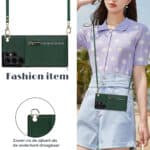 Solidenz Fashion Wallet hoesje met koord Samsung S22 Ultra - Groen - 1