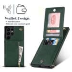 Solidenz Fashion Wallet hoesje met koord Samsung S22 Ultra - Groen - 3