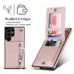 Solidenz Fashion Wallet hoesje met koord Samsung S23 Ultra - Rosegoud - 3