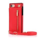 Solidenz Fashion Wallet hoesje met koord iPhone SE 2022 - SE 2020 - iPhone 8 - Rood - 1