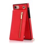 Solidenz Fashion Wallet hoesje met koord iPhone SE 2022 - SE 2020 - iPhone 8 - Rood - 5