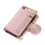 Solidenz Fashion Wallet hoesje met koord iPhone SE 2022 - SE 2020 - iPhone 8 - Roségoud - 3