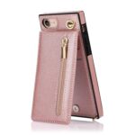 Solidenz Fashion Wallet hoesje met koord iPhone SE 2022 - SE 2020 - iPhone 8 - Roségoud - 5